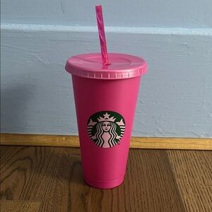 Starbucks Barcelona Pink Tumbler with Straw 24 oz 2025 NWT